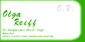 olga reiff business card